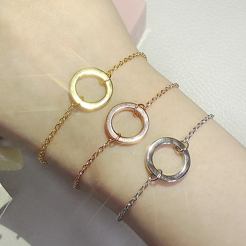 Pulsera de círculo redondo para estilo sencillo bohemio, Color oro y plata, joyería S4690|Pulseras amuleto| - AliExpress