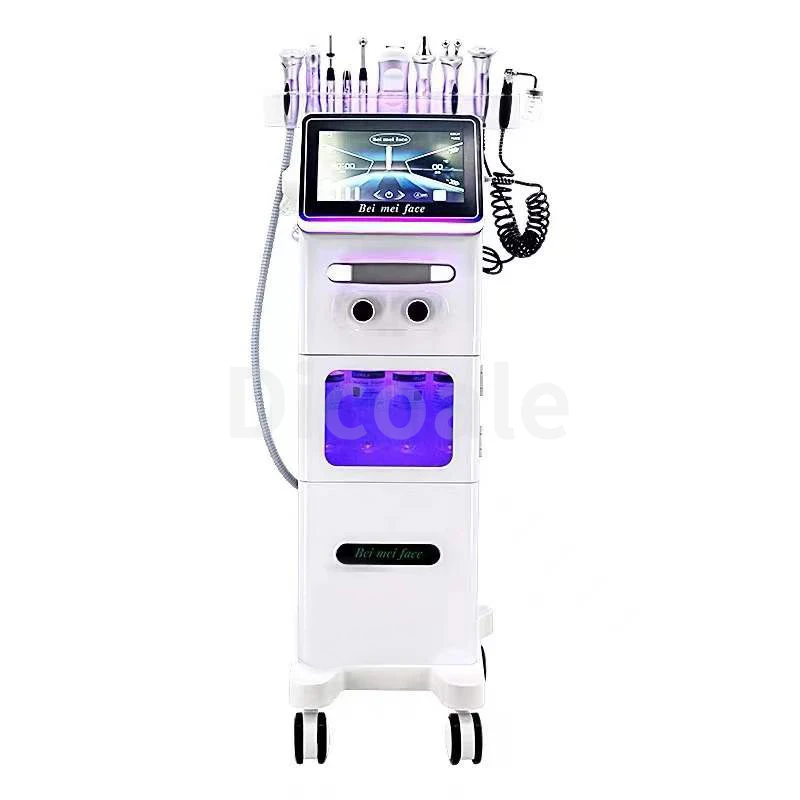 New 10 In 1 Hydrofacial Cleaning Machine Hydro Facial Oxygen Injetion Skin Whitening Wrinkle Removal Skin Cleaning Beauty Health 1320nm carbon las er peel whitening face nd yag las er tattoo removal machine for beauty care