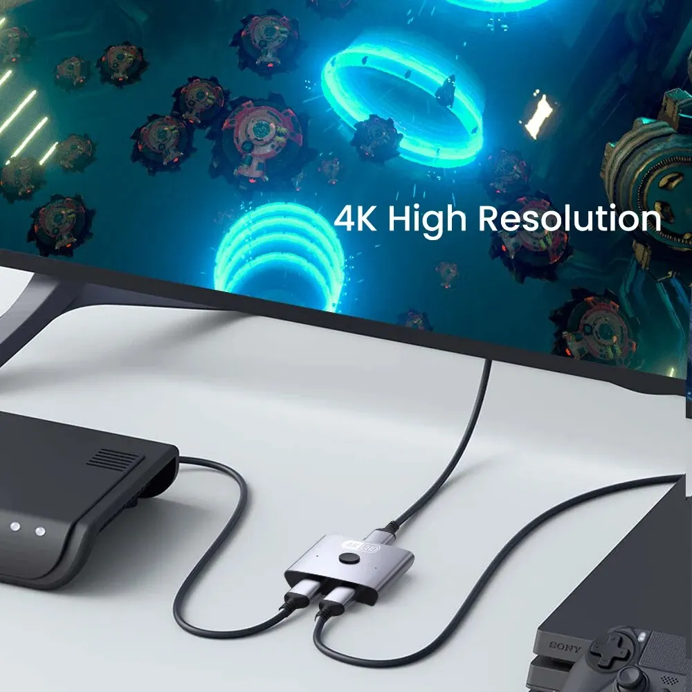 VWRHAR HDMI Switch 3 In 1 Out 4K UHD HDMI Switcher Splitter, Automatic Switch With Remote Metal HDMI Switch Box Hub Support 4K 3D 1080P HDCP1.4 For PS5 PS4 Xbox DVD Player