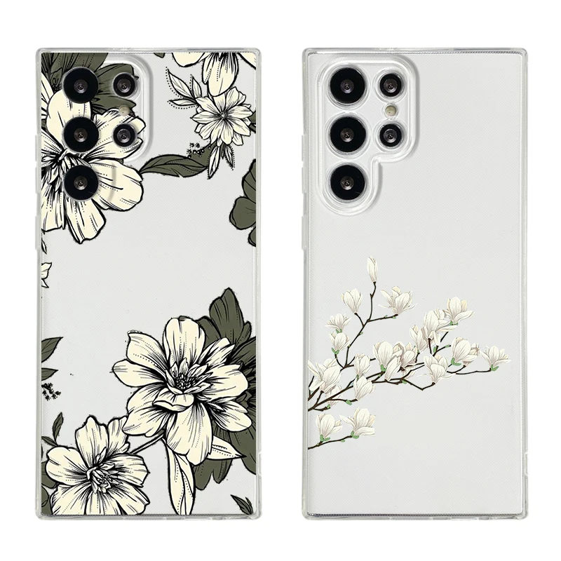 Soft Clear Flower Phone Case - Elegant Floral Design Cover
