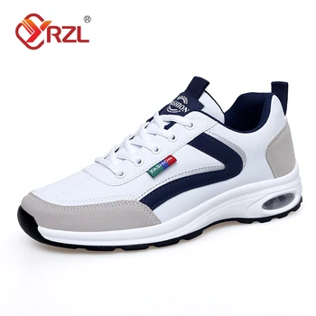 YRZL Men Shoes Spring Autumn Waterproof Walking White Sneakers Man Leather Sports Shoes Non-Slip Footwear Tennis for Men 1