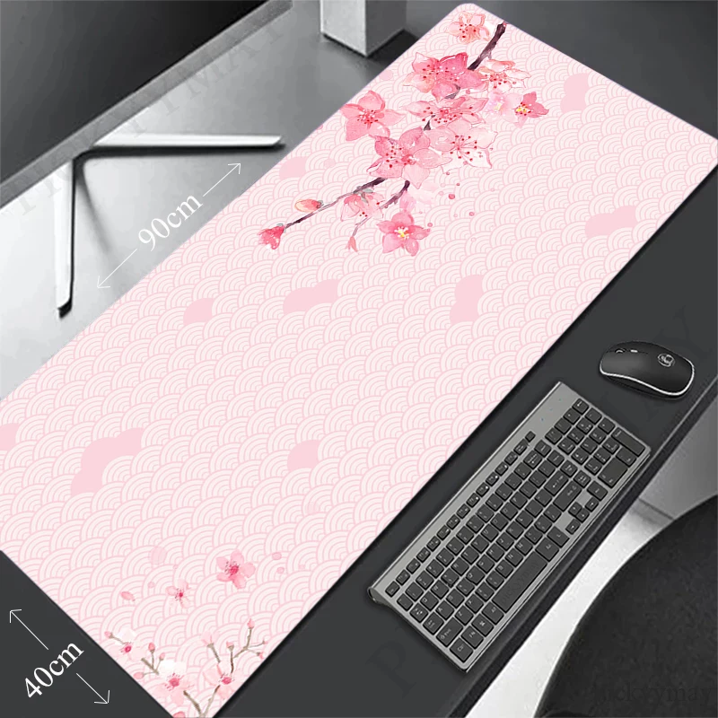 

Gamer Mousepad Sakura Mouse Pad Large Mouse Mat Natural Rubber Desk Rug PC Desk Mats Design Mousepads 100x50cm