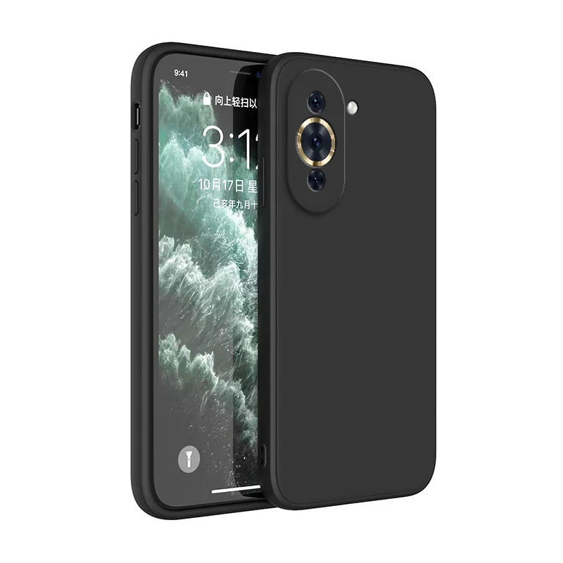 Luxury Liquid Silicone Phone Case with Camera Protection - Classic Square Design