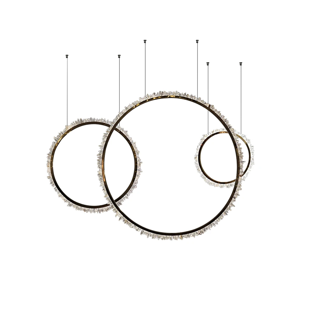

Modern Round Crystal Pendant Lamp Home Decoration Simple Led Hanging Light Cristal Lustres Chandelier for Dining Room Bedroom