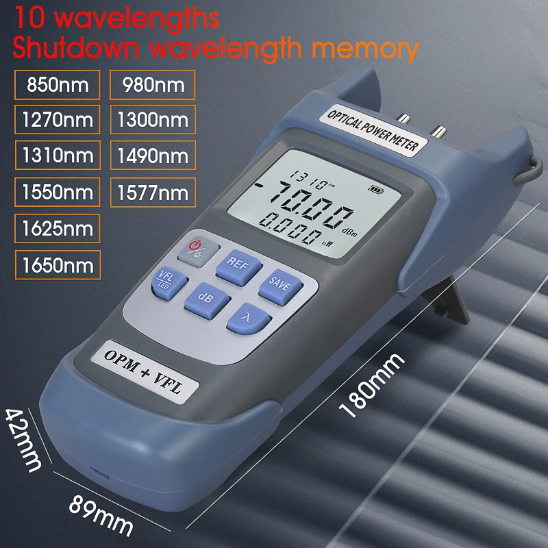 COMPTYCO AUA-G710B Optical Power Meter + Visual Fault Locator FTTH Optical Fiber Tester(-70~+10dBm) OPM+VFL 1/10/15/20/30/50MW