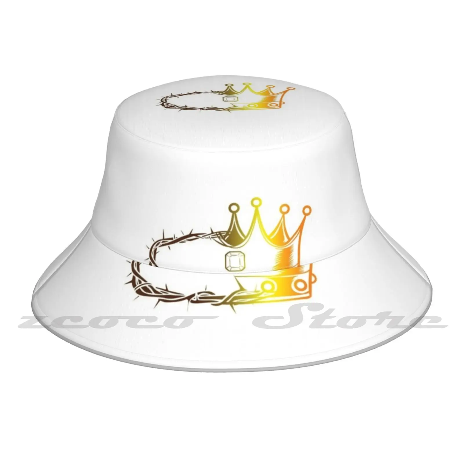 

Religious Christian Faith Religion God Gift Crown Jesus Believer Bucket Hat Fashion Soft Personalized Pattern Gift Cap Jesus