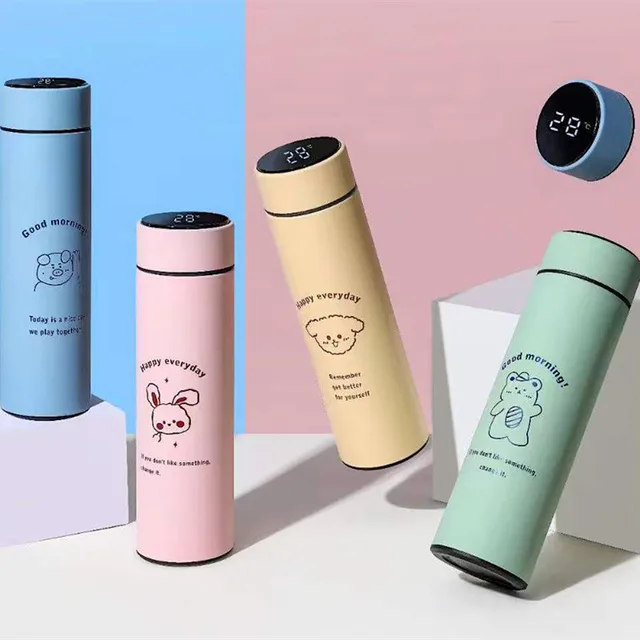 Smart Thermal Bottle Display Temperature Thermal Mug Stainless Steel Food Thermos For Tea Water Bottle With Heating Cup 2