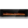 Ultra-Thin Silence Linear Electric Fireplace, Recessed Wall Mounted Fireplace, Fit for 2 x 4 and 2 x 6 Stud, 12 Adjustable Flame 2