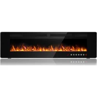 Ultra-Thin Silence Linear Electric Fireplace, Recessed Wall Mounted Fireplace, Fit for 2 x 4 and 2 x 6 Stud, 12 Adjustable Flame 2