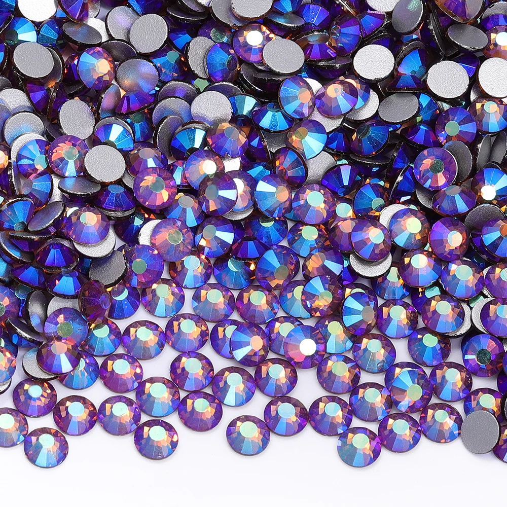 QIIY SS6-SS30 AAAAA Top Qualität Farbe-AB Glas Strass Kristall Glitter Strass Flatback Steine Für Nail art DIY Dekorationen – Detail 17