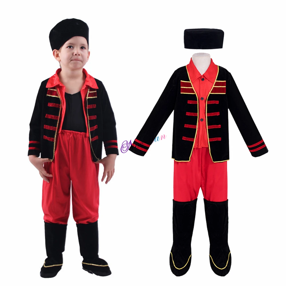 Russian Boy Costume Europe National Suit Birthday Party Drama