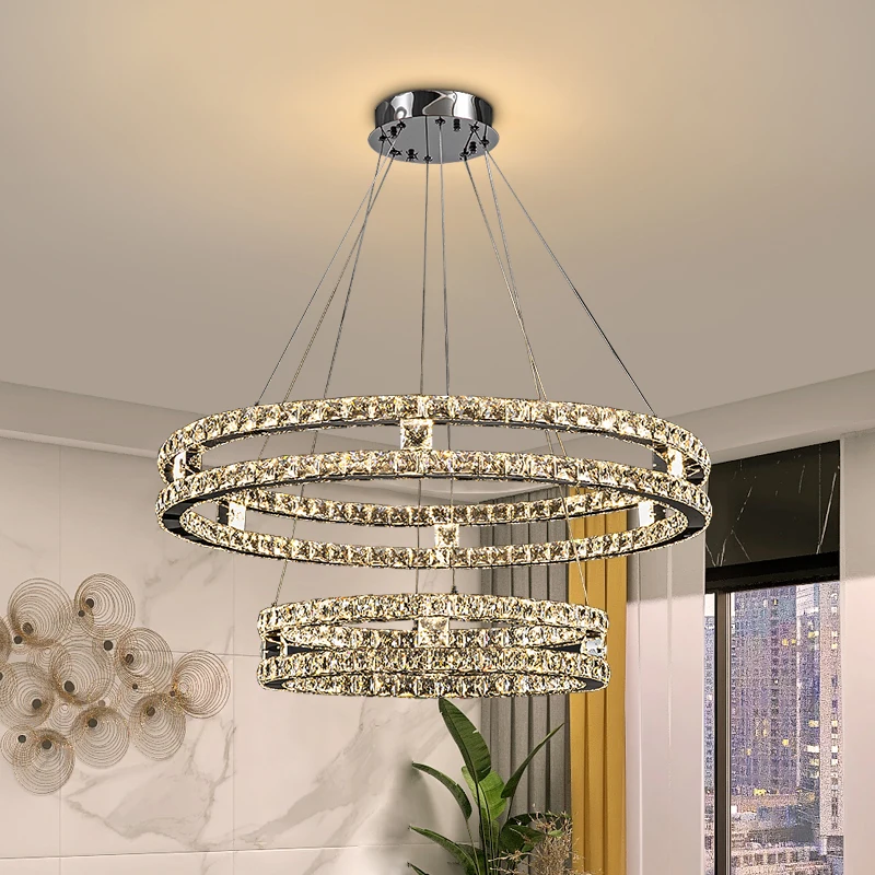 

Modern Luxury K9 Crystal Living Room Chandeliers Minimalist Restaurant Bedroom Villa LED Decor Indoor Light Fixture 2023 New