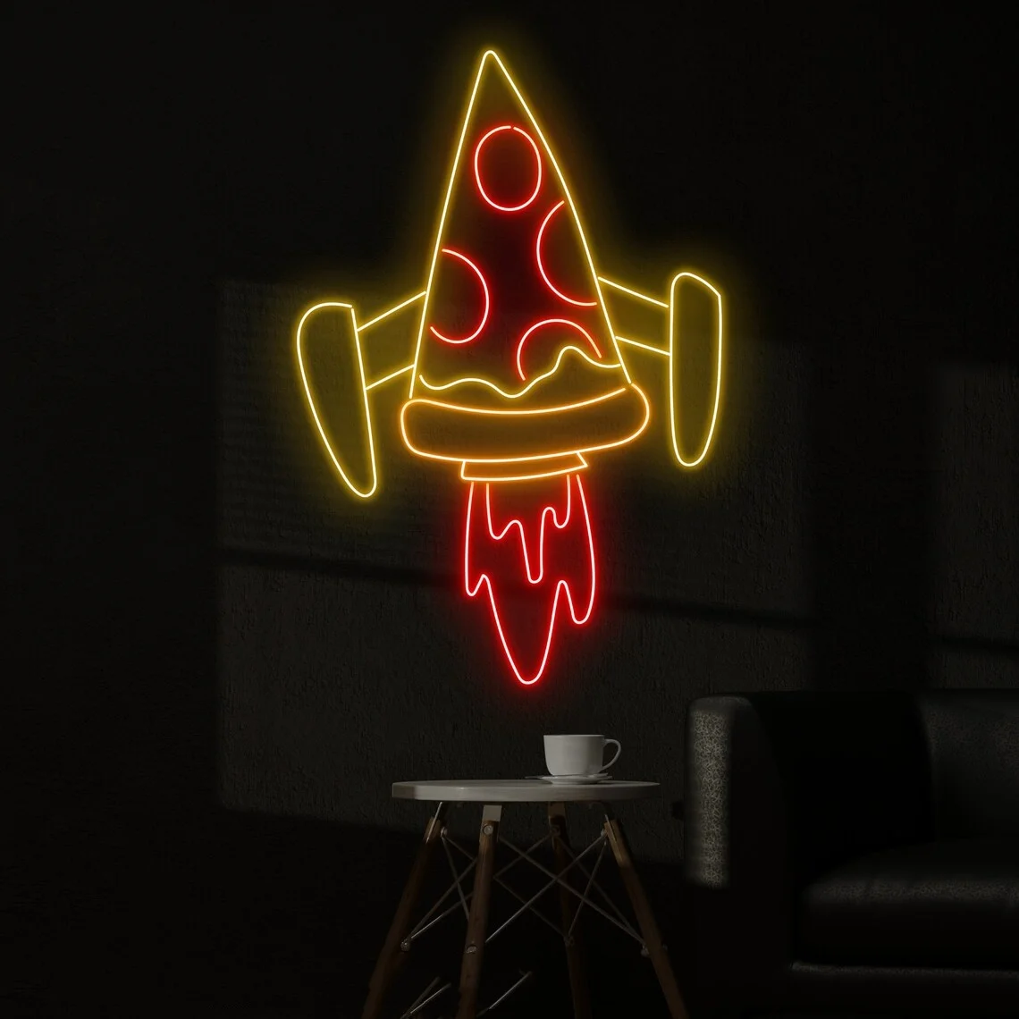 

Pizza Rocket Neon Sign Rocket Pizza Led Sign Pizza Restaurant Light Pizza Wall Decor Neon Sign