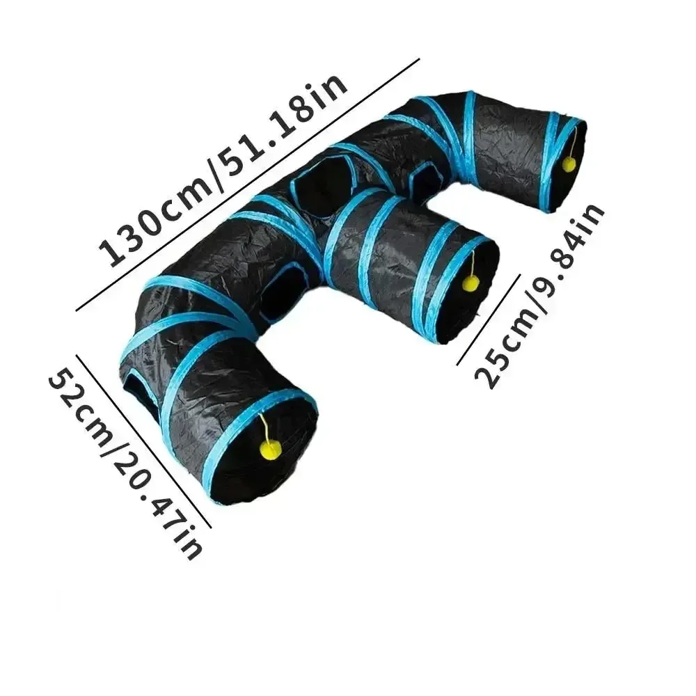 Azul três maneiras pet jogar túnel cubos dobrável barril de broca dobra gato kitty tenda interior gatinho treinamento interativo brinquedo divertido