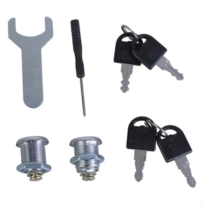A0KE 2set Security Cabinet Lock with Key Cupboard Lock Heavy Duty Cabinet Cams Furniture Hardware for Wardrobe Locker