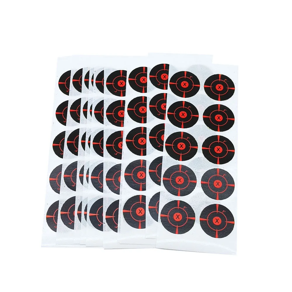 Shooting Targets Stickers Spinner Shooting Targets 1"/2.54cm 100Pcs(10 Sheets) per Pack Self-Adhesive Splatter Splash & Reactive(Colors Impact) Shooting Sticker Targets