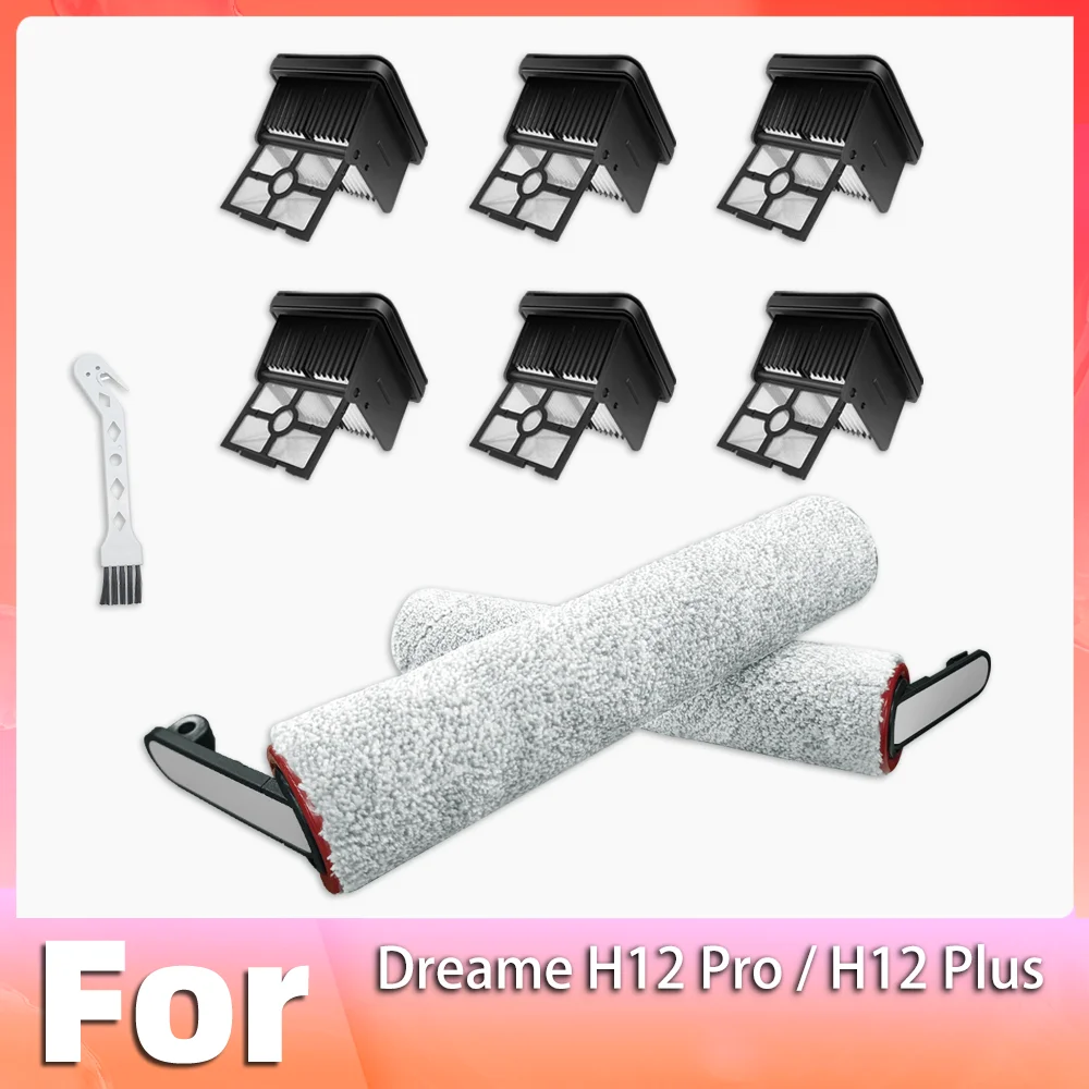 Compatibile Per Dreame H12 Pro / H12 Plus Wet Dry Vacuum Soft Roller Brush Filter Ricambi Accessori