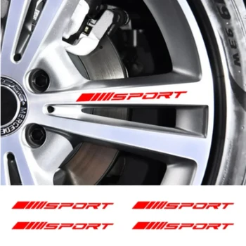 Moda 4 pezzi adesivi per auto ruote cerchi sport racing strisce fai da te adesivi decorativi emblema car styling auto SUV camion accessori