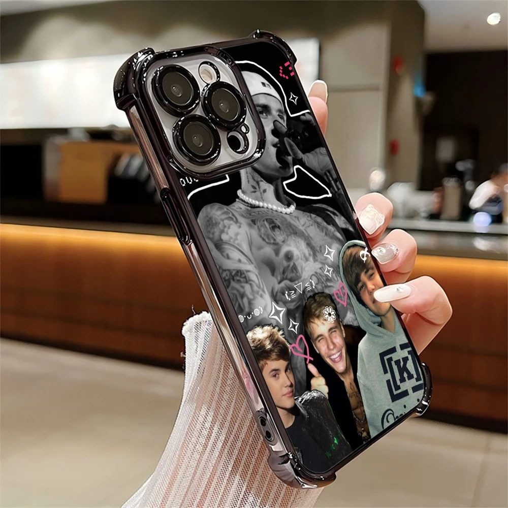 J-Justin Singer B-Bieber Plating Anti-Fall Phone Case