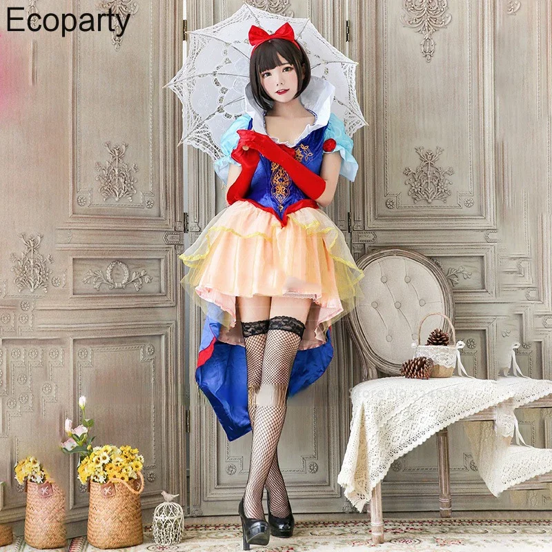 

Белоснежное платье для косплея для женщин, костюмы принцессы на Хэллоуин, роскошный Асимметричный смокинг, платье в стиле Лолиты, карнавальный аксессуар