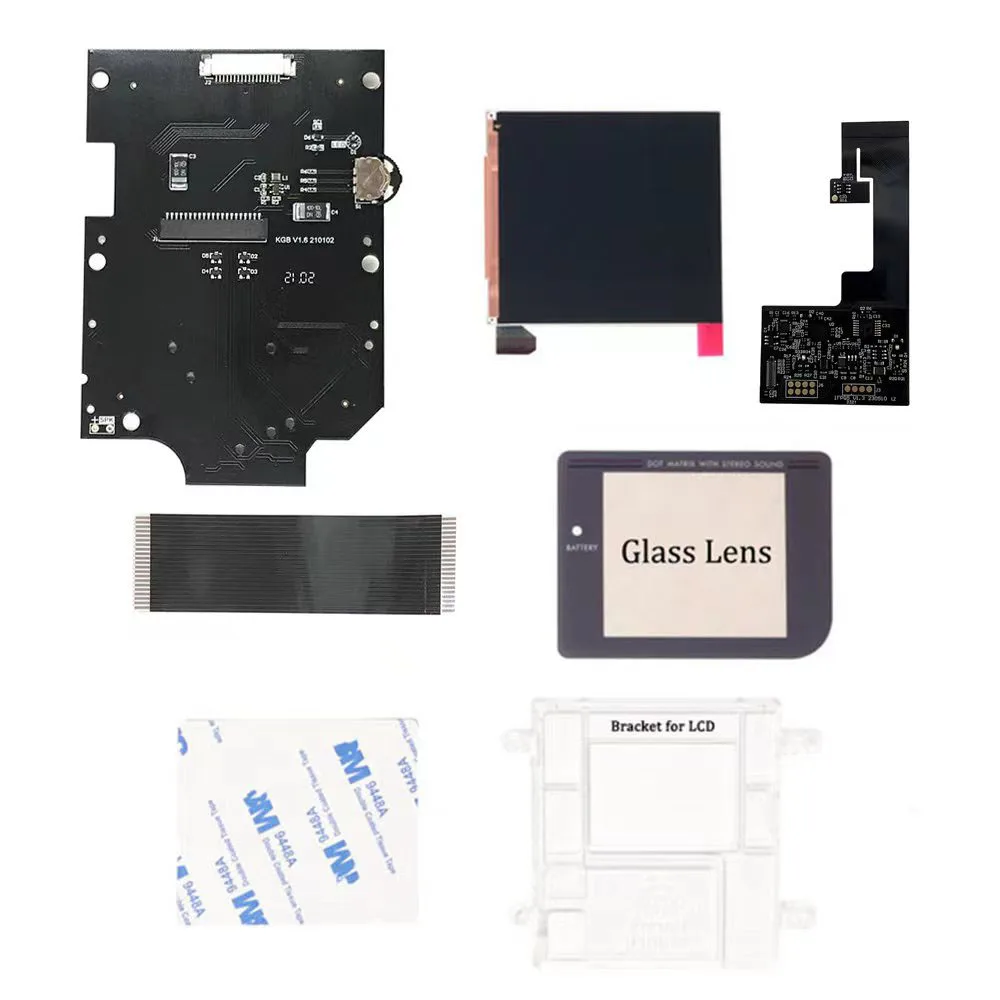 Original DMG High Light IPS LCD Full Backlight Screen Kits With Glass Lens for GB GameBoy DMG 36 Background Colors IPS LCD