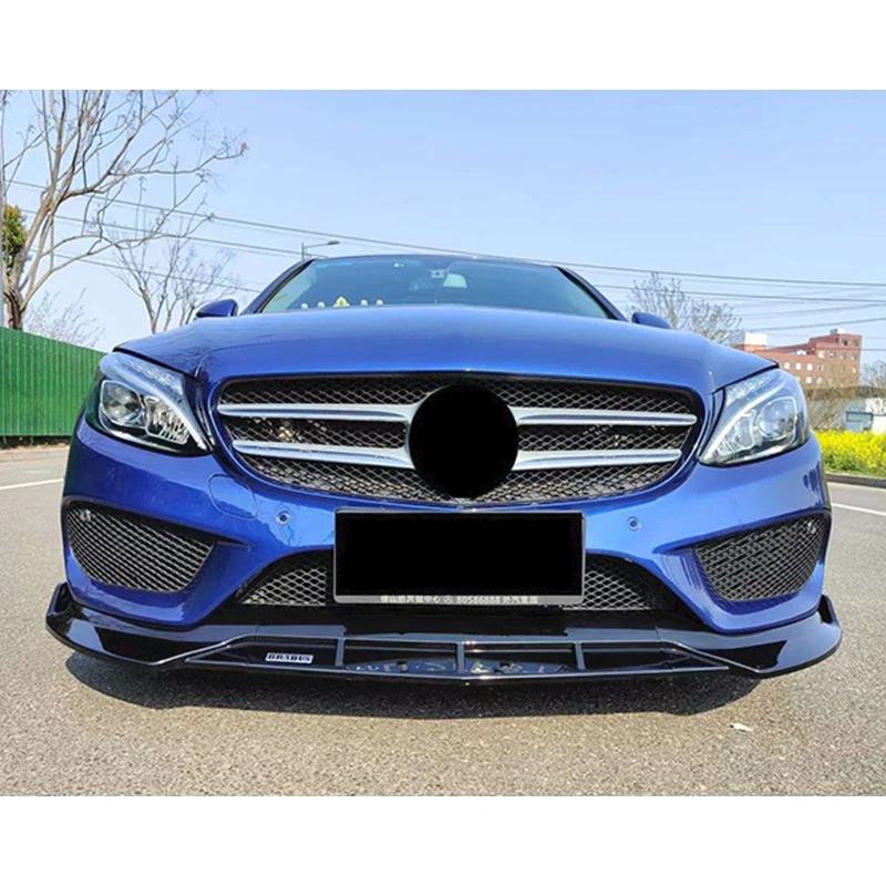 메르세데스 벤츠용 프론트 범퍼 립 스포일러 디퓨저, 메르세데스 벤츠 C 클래스 W205 C300 C160 C200 C350e C260 C200 2015-2018 자동차 액세서리 부품