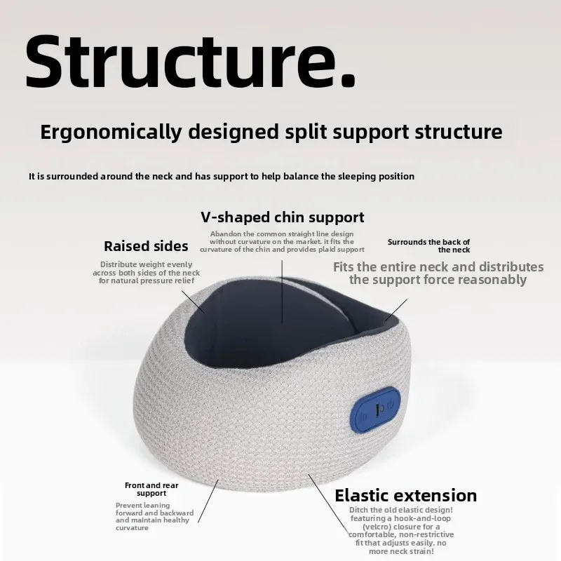 New Car and Home Use Multi-Functional U-Shaped Massage Pillow Portable Memory Foam Electric U-Shaped Pillow for Travel