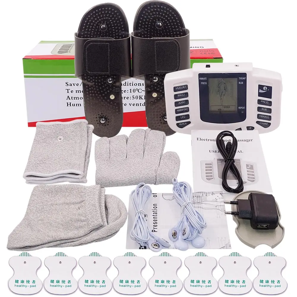 Electroestimulador muscular EMS profesional, máquina de fisioterapia Tens,  masajeador corporal + lápiz de masaje de energía de acupuntura electrónica  - AliExpress