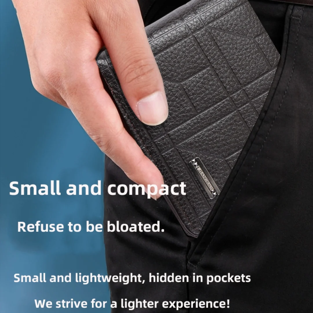 Vintage Leather Men’s Wallet Luxury Mens Purse Male Zipper Card Holders with Coin Pocket Rfid Wallets Gifts for Men Money Bag