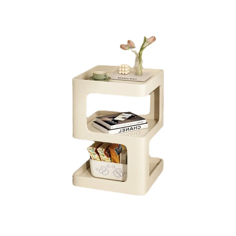 

Cream wind sand hair edge table, simple and modern creative small coffee table, household bedroom bedside shelf,