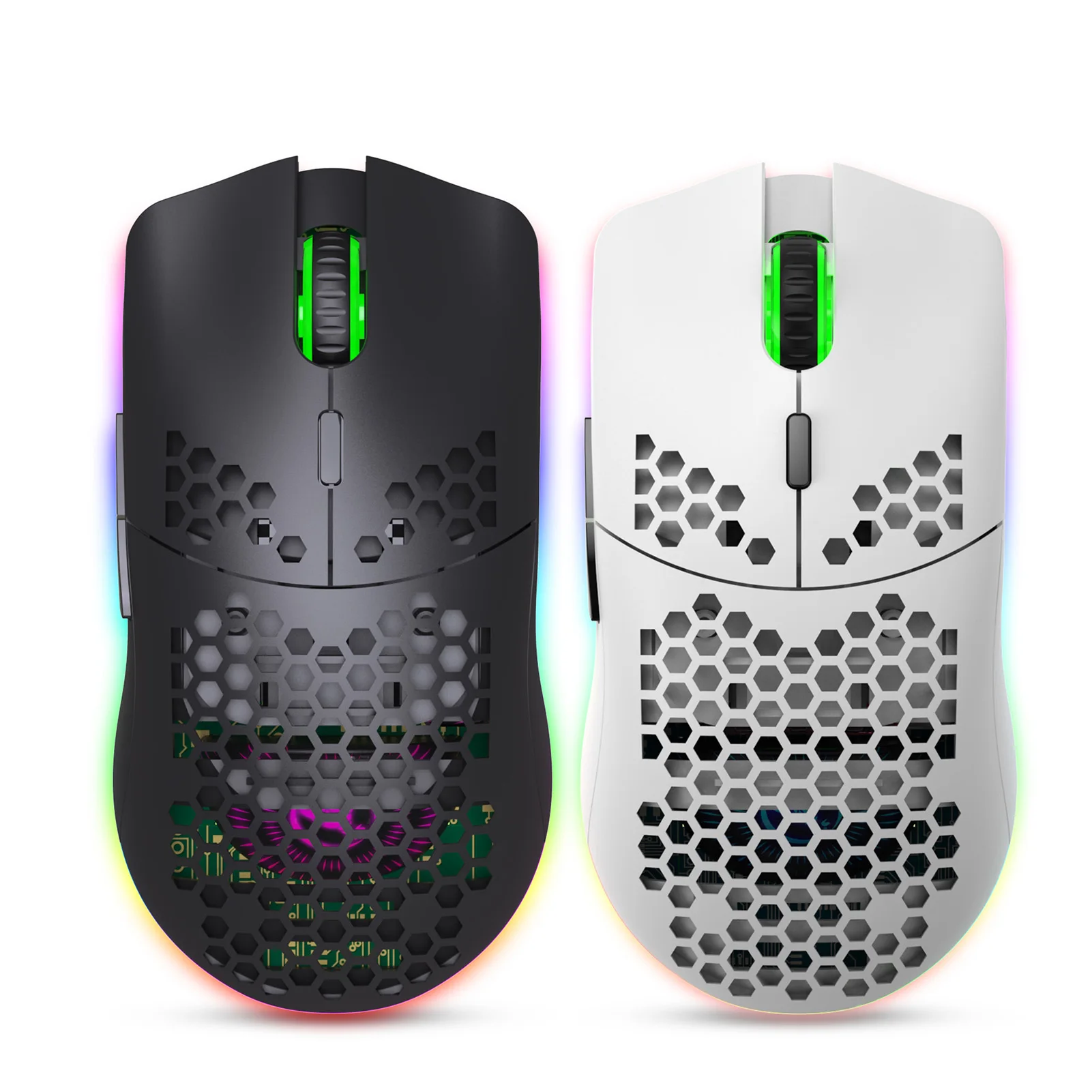 Gaming Mouse Wireless Mouse Wireless Gaming Mouse Ergonomic Mouse HXSJ T66 RGB 2.4G Wireless Gaming Mouse RGB Lighting Charging Mouse with Adjustable DPI Ergonomic Design for Desktop Laptop