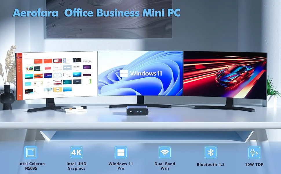 Intel Celeron N5095 N5105 Mini PC 8GB DDR4 128GB SSD WiFi 5 BT5 2.5GBps LAN Windows 11 Gaming Desktop Computer Aluminum alloy