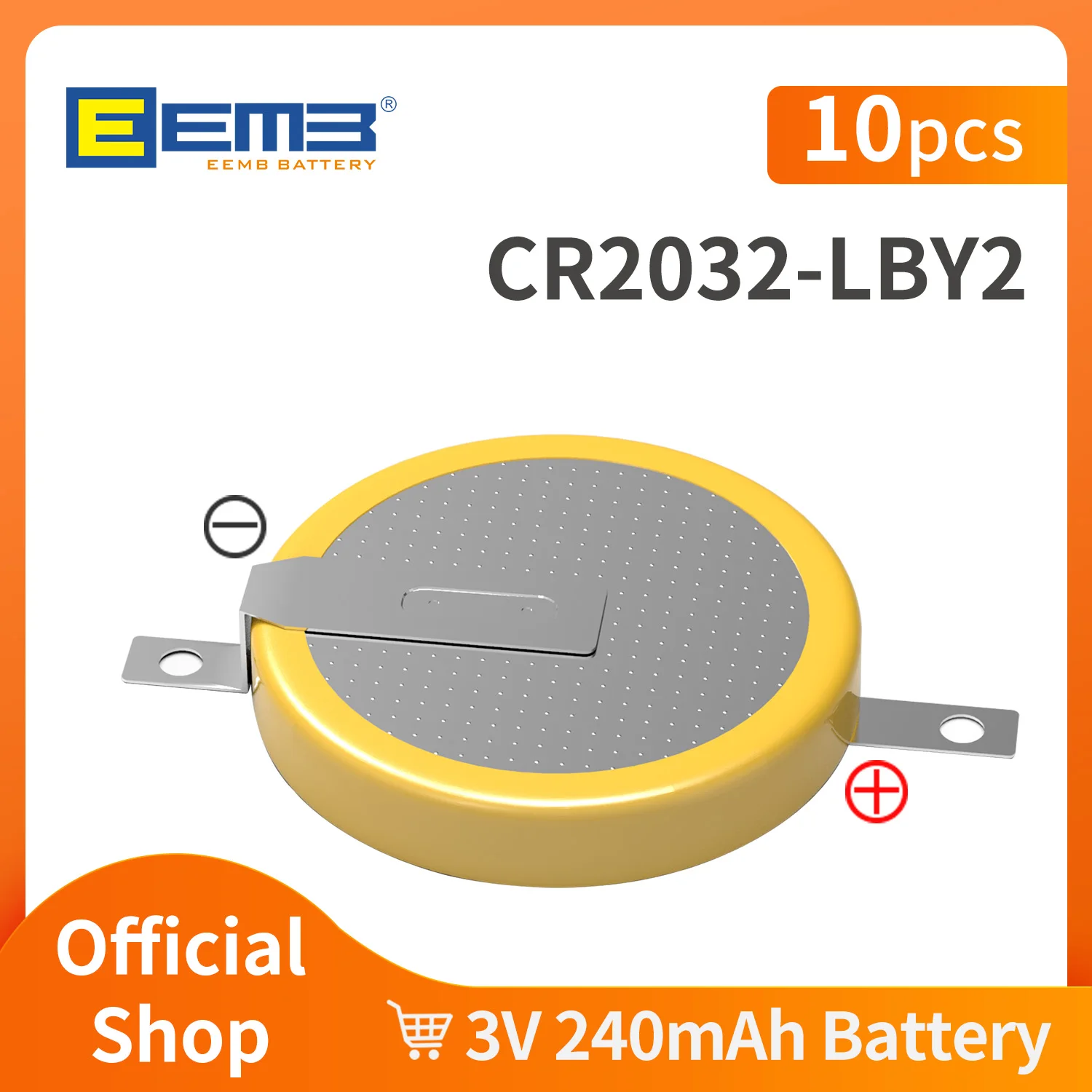 10 個 CR2032 バッテリーはんだタブ付きタブ付き大容量ボタン電池 240mAh CR 2032 電池 3v リチウム電池 -  AliExpress