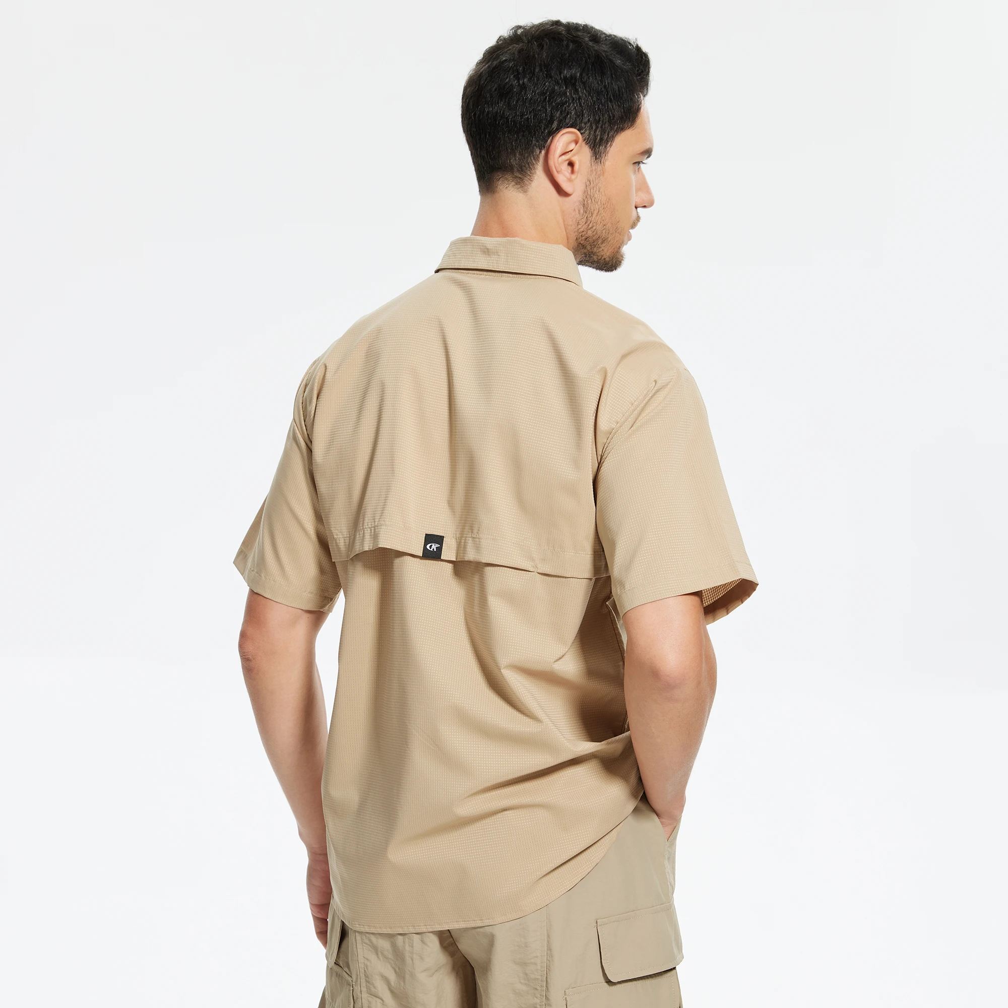 Herren UPF 50+ Lang-/Kurzarm-Angelhemden, Rashguard Freizeithemd mit Knopfleiste und atmungsaktivem Mesh für Outdoor-Angeln und Camping – Detail 17
