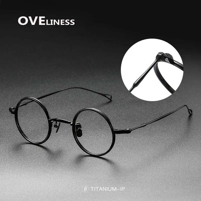 Acetat Titan Brille Rahmen für Männer 2024 einfache Retro kleine runde männliche weibliche Brille Rahmen Frauen Brillen Brillen