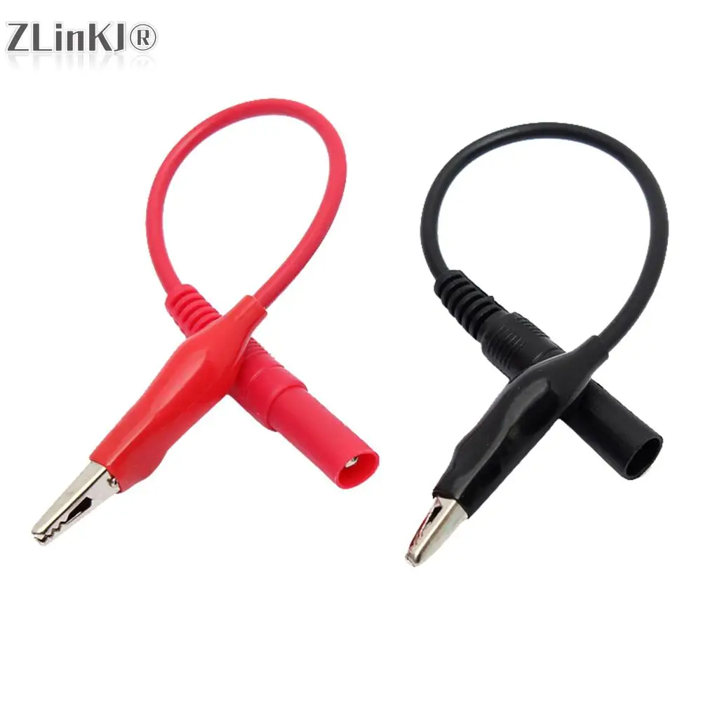 2Pcs Practical Probe MultiMeter Test Lead Alligator Crocodile Clip Electrical Clamp Fluke Meter Testing Red+Black Clips