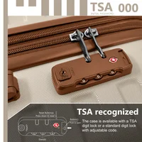 Ensemble de bagages 6 pièces avec sacs de voyage, valises rigides extensibles en ABS avec roulettes doubles, ensemble de bagages de voyage avec serrure TSA (18/20/24/28 pouces, crème) 4