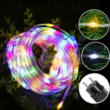 

20/50/100M LED Solar Leather Thread String Lights Outdoor Home Waterproof Fairy Lights Garden Garland for Christmas Yard Decor