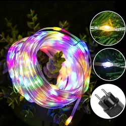 20/50/100M LED Solar Leather Thread String Lights Outdoor Home Waterproof Fairy Lights Garden Garland for Christmas Yard Decor