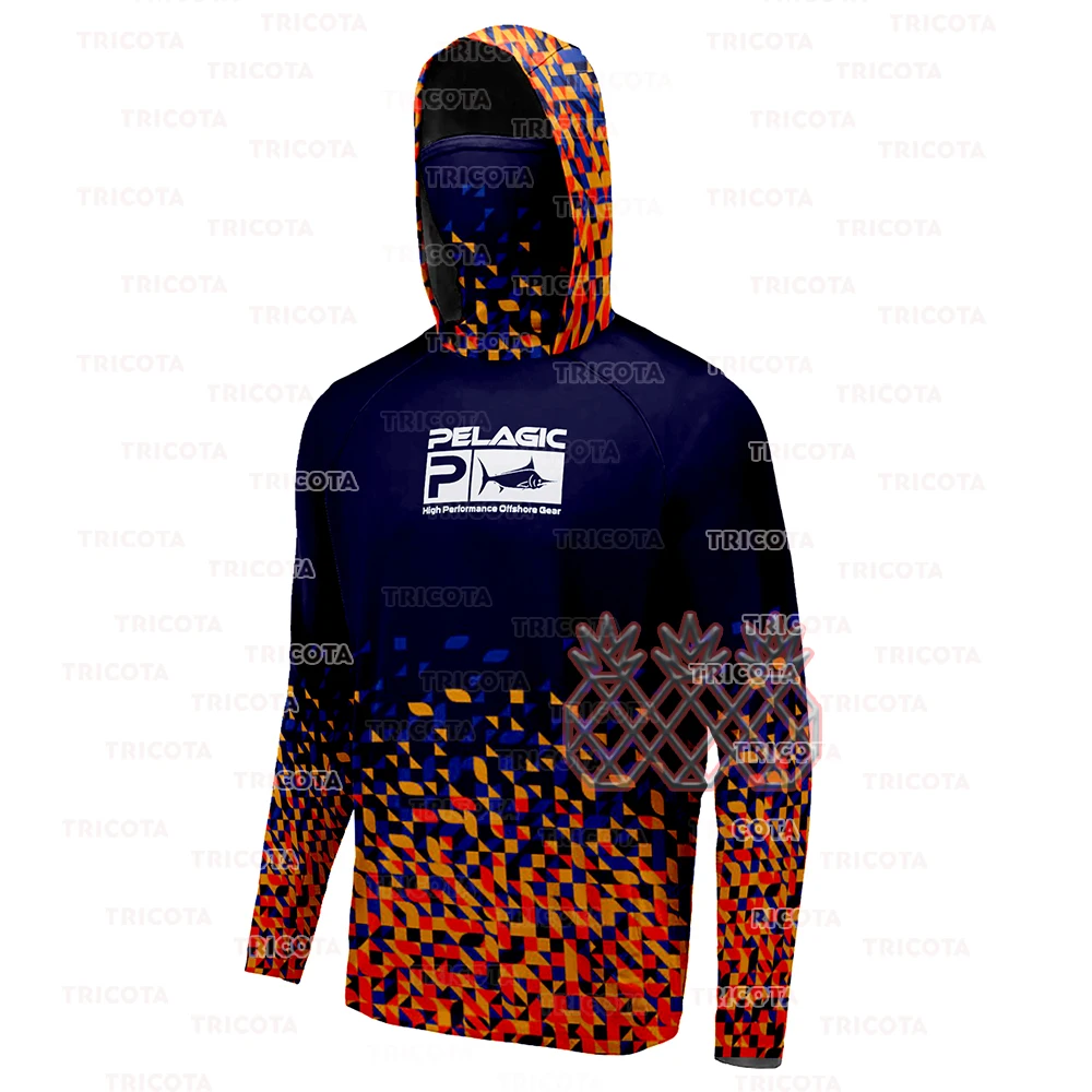 Pelagic Hoodies Mask Fishing Shirts Summer Long Sleeve Upf 50+ Quick Dry  Breathable Fishing Clothing Lightweight Angling T-shirt