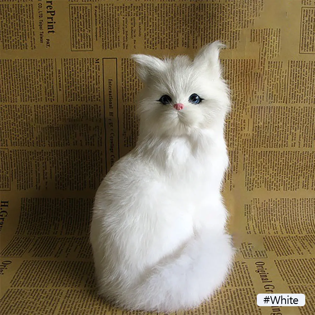 Simulation Mini Cat Cute Plush Cats Toy Children Birthday Gifts Creative Imitation Cat Ornaments Home Decoration Supplies 5