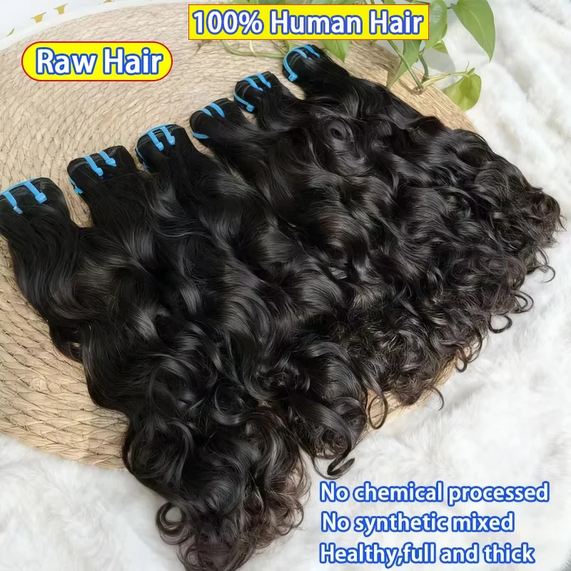 18A Unprocessed Raw Natural Wave 100% Human Hair Bundles Extensions Natural Curly Wavy Vietnamese Hair #1B Natural Black Color 1