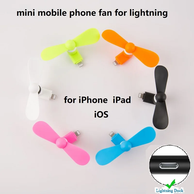 Mini Cell Phone Fan cell phone fan Colorful and Powerful Fan Compatible Mobile Phone iPhone iPad Cell Summer Accessories