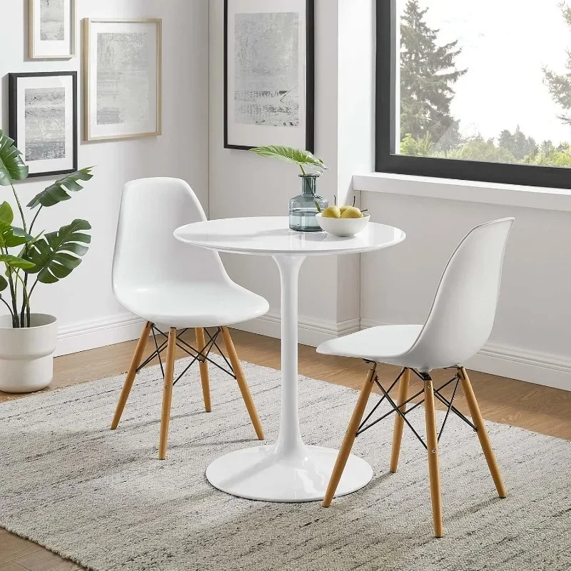 Mid-Century Modern Bar Table with Round Top and Pedestal Base