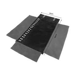 Portable Travel Jewelry Organizer and Display Roll - Up Case for Necklaces and Bracelets (All Black Large)