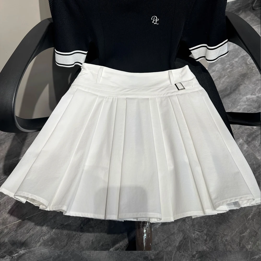 golf wear for woman high-waisted pleated skort ladies quick drying breathable short skort with safety shorts ladies golf skirts