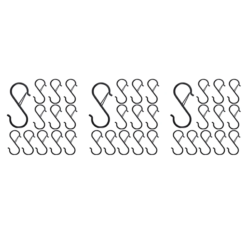 

120PCS S Hooks For Hanging - S Shaped Hooks For Kitchen Utensil And Closet Rod - Black S Hooks For Hanging Plants,Pots