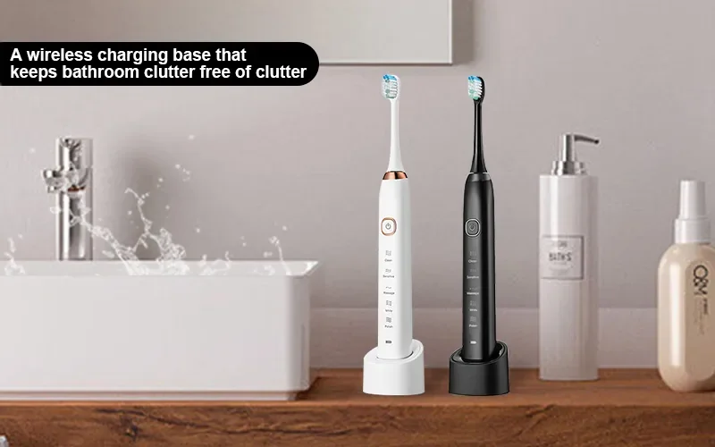 Sonic Elektrische Zahnbürste Smart Ultraschall Dental Zähne Bleaching Wiederaufladbare Erwachsene Zahnbürste Sarmocare S100 Mit 8 Bürstenkopf – Detail 10