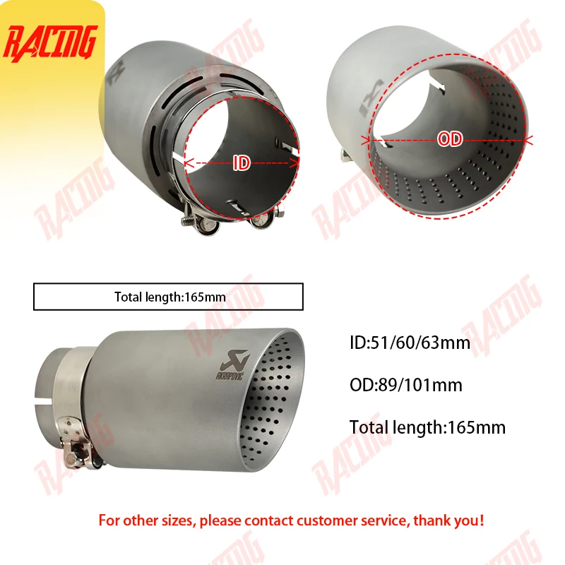1 piece Exhaust Tip Matte 304 Stainless Steel Car Muffler System for AK Car Muffler Decoration