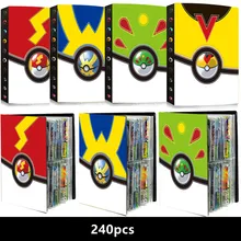 

4 Grid 240pcs Album Pokemon Anime Cards Collection Book Poké Ball Pattern Card Book Children's Toys Collection Gift